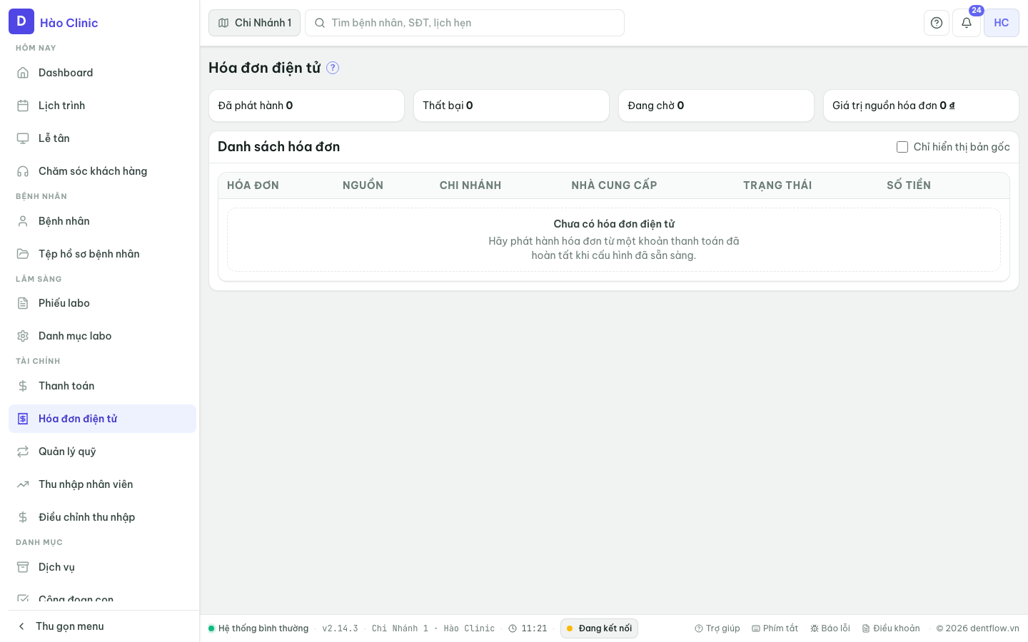 Luồng e-invoice: preview hóa đơn → phát hành → provider phê duyệt → lưu PDF/XML → gửi BN